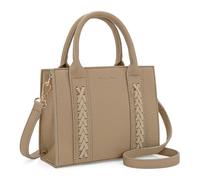 Milan Chiva Mini Satchel Purse for Women Cute Small Handbag Elegant Top Handle Purse with Adjustable Strap, Khaki