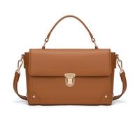 Milan Chiva Small Crossbody Purse for Women Elegant Top Handle Designer Square Bags, Z-mocha Brown