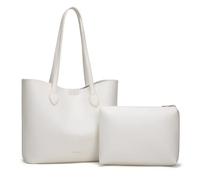 Milan Chiva Tote Bags for Women with Pouch, Cream Beige, L
