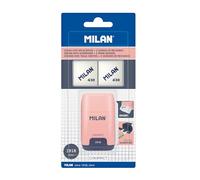 MILAN® Compact 1918 Series Pink Sharpening Blister Pack + 2 Replacement Erasers