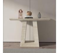 Milan Console Table - Travertine Beige Engineered Marble