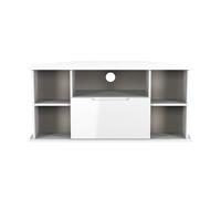 Milan Corner Corner TV Unit White 5 Shelves 1 Drawer 110cm