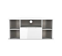 Milan Corner Corner TV Unit White 5 Shelves 1 Drawer 110cm