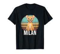 Milan - Cute Boy Name with Cute Lion T-Shirt