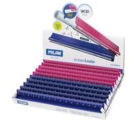 Milan Display Box 10 Metallic Eraser&ruler Acid Series 15 Cm