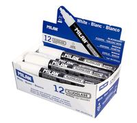 Milan Display Box 12 Fluoglass Markers Chisel Tip 2 White Colour 4 Mm