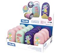 Milan Display Box 16 Eraser With Pencil Sharpener Capsule Fairy Tale Special Series