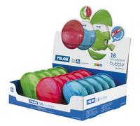 Milan Display Box 16 Erasers With Pencil Sharpener Bubble