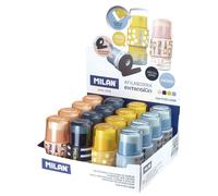Milan Display Box 16 Erasers With Pencil Sharpener Extension Swims