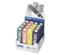 Milan Display Box 16 Erasers With Pencil Sharpener Stick