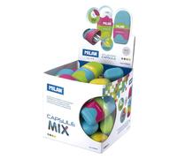 Milan Display Cube 24 Erasers With Pencil Sharpener Capsule Mix