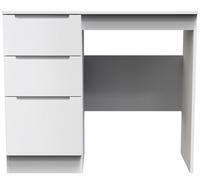 Milan Dressing Table - Single - 3 Drawer - White Gloss