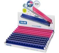 Milan Display Box 10 Metallic Eraser&ruler Acid Series 15 Cm Clear