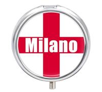 Milan Flag Italy Round Pill Box Organiser 3 Compartment Medicine Case