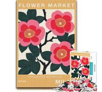 Milan Flower Market Print Illustrated Wooden Puzzle, Adults, 1000 Pieces | A focused indoor hobby: a simple way to organise the image at home.