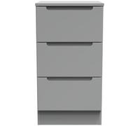 Milan Grey 3 Drawer Bedside Cabinet