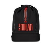 Milan Gym Backpack for Boys and Children, Red Black, with Hard Bottom Shoe Holder, Adjustable Straps, Sports and Leisure, Black, Taglia unica, modern