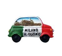 Milan Italy 3D Car-Shaped Fridge Magnet Souvenir Gift,Handmade Home & Kitchen Decoration Milan Refrigerator Magnet Collection