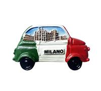 Milan Italy 3D Car-Shaped Fridge Magnet Souvenir Gift,Resin Handmade Milano Refrigerator Magnet Home & Kitchen Decoration Collection