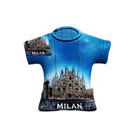 Milan Italy 3D T-Shirt Fridge Magnet Souvenir Gift,Resin Handmade Milan Refrigerator Magnet Home & Kitchen Decoration Collection