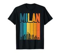 Milan Italy Retro Vintage Sunset Skyline Milan T-Shirt