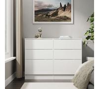 Milan Large Chest of Drawers White 6 Drawers 110cm