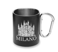 Milan Lombardy Capital Metal Cup Carabiner Handle, Camping Mug