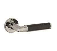 Milan Nero Door Handle Lever On Rose