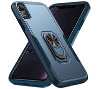 MILAN NICE Phone Case for iPhone XR,Shockproof Cover with Ring Holder Upgrade Durable Soft TPU Protective 360 Degrees Rotation Ring Grip,Blue