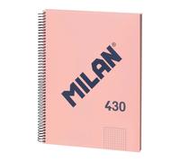MILAN® A4 notebook with hardcover, 5x5 mm grid, 80 sheets, 95 g/m² paper, 1918 series, pink