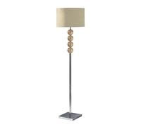 Milan Orb Detail Floor Lamp with Faux Suede Shade cream