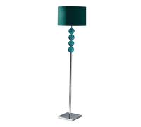 Milan Orb Detail Floor Lamp with Faux Suede Shade Teal