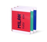 MILAN® Pack of 3 Notebooks A4 Wirebound Hardcover Squared Paper, 80 Sheets of 95 g/m², Nata® Collection 624 since 1918