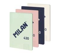 Milan Pack Of 4 A4 Glued Notebooks Lined Paper 7 Mm 48 Sheets Of 95gr/m² 430 Since 1918 Collection