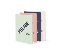 MILAN Pack of 4 A5 Glued Notebooks, 48 White Sheets, 95 g/m², Collection 430 Since 1918