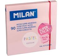 MILAN Pad 90 Sheets Super Adhesive Pastel Pink 76 x 76 mm New