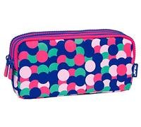 MILAN Portatodo 3 Cremalleras Dotty Pencil Cases, 22 cm, Pink (Rosa)