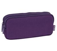 MILAN Portatodo 3 Cremalleras Knit Deep Purple Pencil Cases, 22 cm, (Morado)