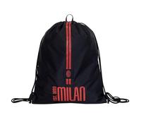Milan School Bag, Red Black, Opening with Drawstring, School and Leisure, Children and Youth, Black, Taglia unica, modern