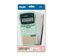 MILAN Scientifica M240 Silver Calculator 2 Lines 240 Functions 10+2 Digits Turquoise Green with Colour Cover