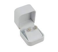 Milan Series Earring Box (BDRCE3-WH) White Soft Leatherette Earring Box
