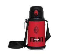 Milan Seven Boys Water Bottle, Red Black, with Shoulder Strap Holder, Temperature Maintenance: Hot 12h/Cold 24h