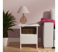 Milan Side Table White 1 Shelf 1 Drawer 50cm