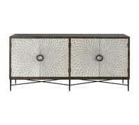 Milan Sideboard - Grey Starburst - Elm Wood - 4 Door - Extra Large - 200cm
