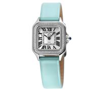 Milan Silver Dial Bright Exquisite Turquoise Leather strap watch GV2 Royal One Size