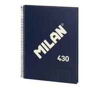 MILAN® A4 Hardcover Notebook, Lined Paper, 80 Sheets, 1918 Series, Blue