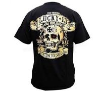MILAN SPRING Lucky 13 T Shirt Men Never Die Skull Biker Printed Casual Gift Short Sleeve Tee Black 3XL