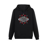 MILAN SPRING Men's Gangstarr Logo Pullover Hoodies Long Sleeve Sweatshirts M Black