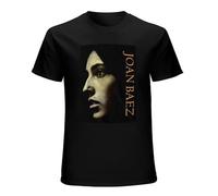 MILAN SPRING Men's Joan Baez Legend Singer Music Band Cotton Shirt Black M