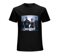 MILAN SPRING Men's Skillet Band Man T Shirts Casual Fashion Trend Black XXL